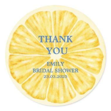 Summer citrus fruit lemon  Classic Round Sticker