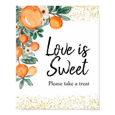 Summer Citrus Orange Watercolor Love is Sweet Poster