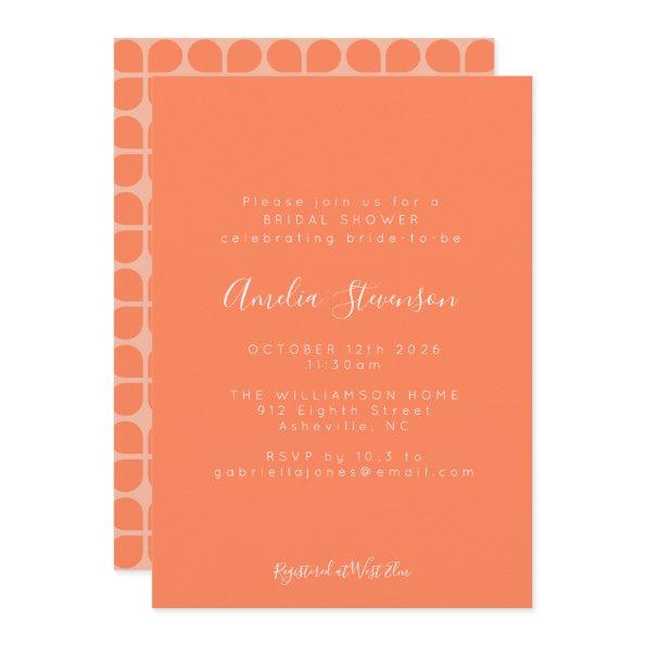 Summer Coral Orange Retro Minimalist
