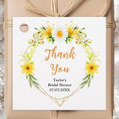 Summer Daisies Floral  Thank You Favor Tags