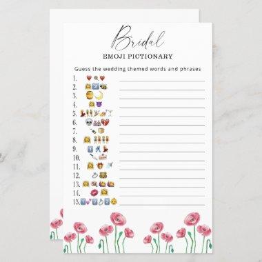 Summer floral bridal shower emoji pictionary game