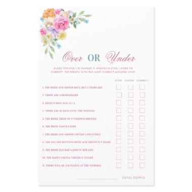 Summer Floral Over or Under  Game