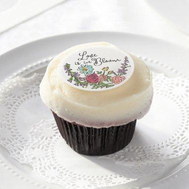 Summer Garden Party Bright Floral  Edible Frosting Rounds