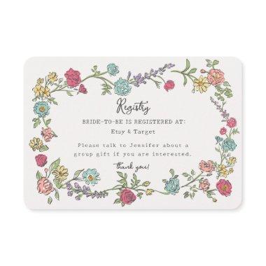 Summer Garden Party Floral Registry Invite Insert