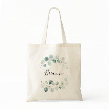 Summer Green Eucalyptus Foliage Bridesmaid Tote Bag