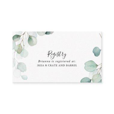 Summer Green Eucalyptus Wedding Gift Registry Enclosure Invitations