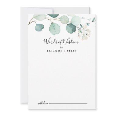 Summer Green Eucalyptus Wedding Words of Wisdom Advice Card