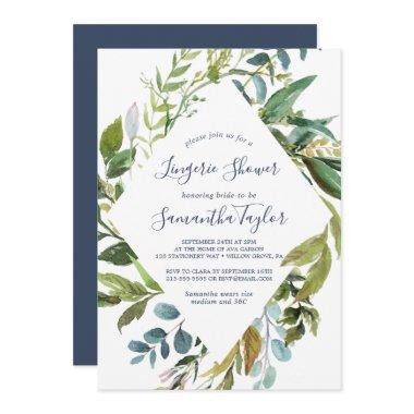 Summer Greenery Diamond Wreath Lingerie Shower Invitations