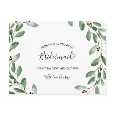 Summer Greenery Tropical Eucalyptus Bridesmaid Invitation Post