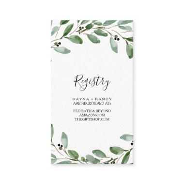 Summer Greenery Tropical Eucalyptus Gift Registry Enclosure Invitations