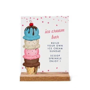 Summer Ice Cream Bar Modern  Acrylic Sign