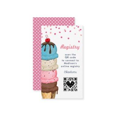 Summer Ice Cream  QR Code Registry Enclosure