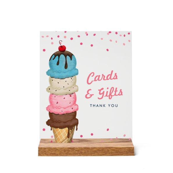 Summer Ice Cream  & Gifts  Acrylic Sign