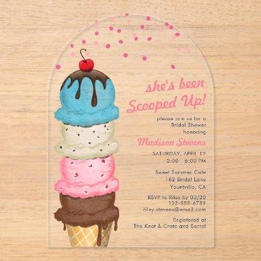 Summer Ice Cream Modern Watercolor  Acrylic