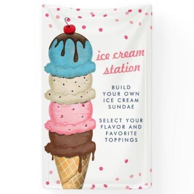 Summer Ice Cream Modern Watercolor  Banner