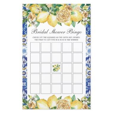 Summer Lemon Floral Baby Shower Bingo Party Game