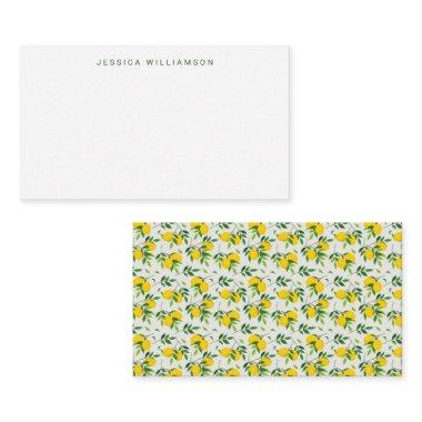 Summer Lemon Fruit Custom Name Gift Enclosure Note Invitations