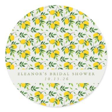 Summer Lemon Fruit Pattern Custom  Classic Round Sticker