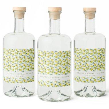Summer Lemon Fruit Pattern Custom  Liquor Bottle Label