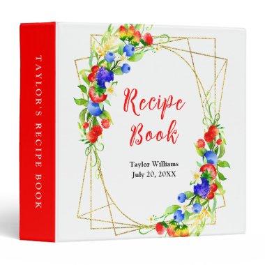 Summer Mixed Berries Recipe Book 3 Ring Binder