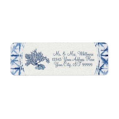 Summer Modern Dusty Blue and White  Label