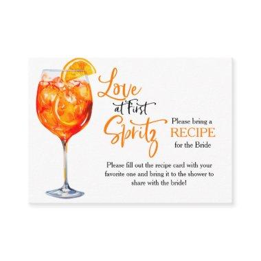 Summer Modern Elegant  Recipe Request Enclosure