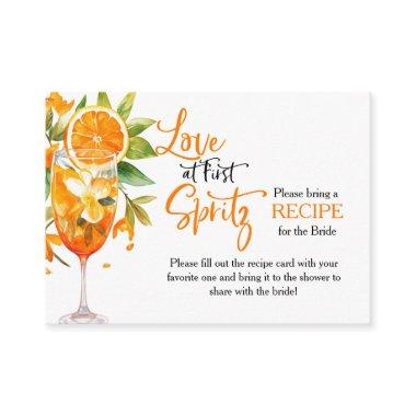 Summer Modern Elegant  Recipe Request Enclosure