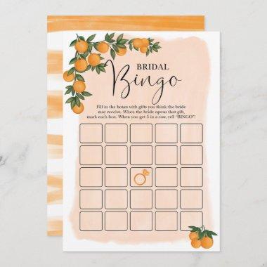Summer Orange Citrus Bingo Bridal Shower Game Invitations
