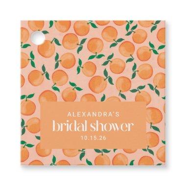 Summer Oranges Fruit Pink Bridal Shower Custom Favor Tags