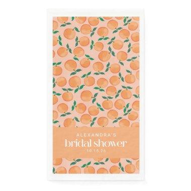 Summer Oranges Fruit Pink Bridal Shower Custom Paper Guest Towels