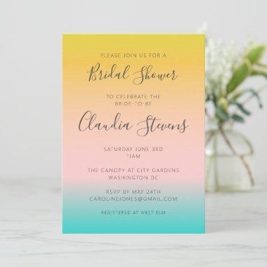 Summer Pastel Gradient | Cute Bridal Shower Invitations