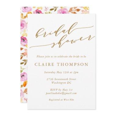 Summer Pink Watercolor Floral Script