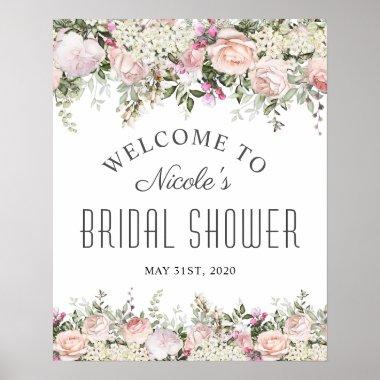 Summer Rose Garden Bridal Shower Welcome Sign