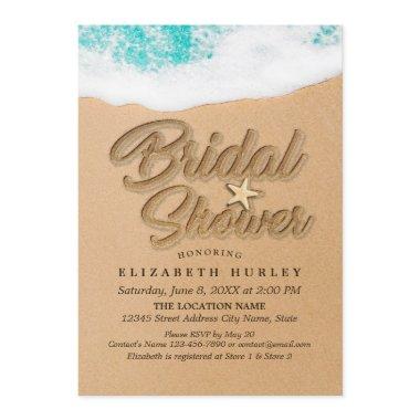 Summer Sandy Beach Wedding Bridal Shower Starfish Invitations