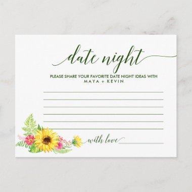 Summer Sunflower Date Night Idea Invitations