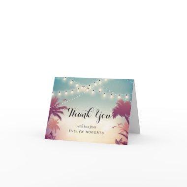 Summer Sunset String Lights Thank You Invitations