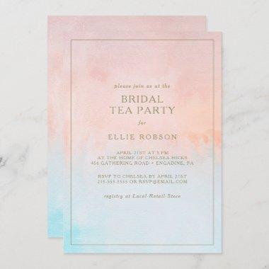 Summer Sunset Watercolor Bridal Tea Party Invitations