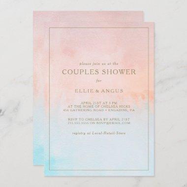 Summer Sunset Watercolor Couples Shower Invitations