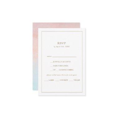 Summer Sunset Watercolor Menu Choice RSVP Card