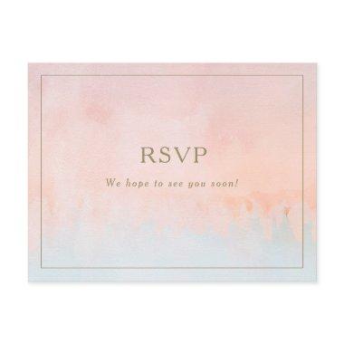 Summer Sunset Watercolor Wedding RSVP Post