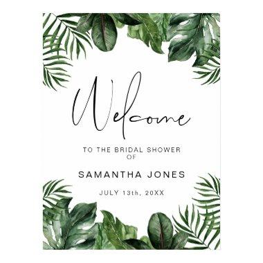 Summer Tropical Portrait Bridal Shower Welcome Poster