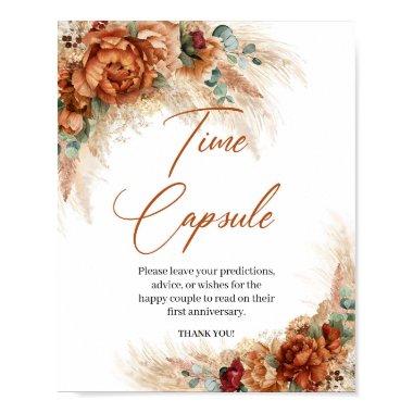 Summer tropical terracotta pampas Time capsule Poster