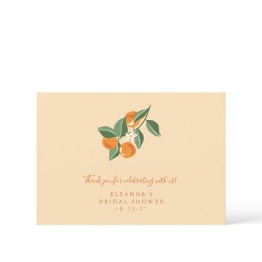 Summer Vintage Oranges Boho Custom Bridal Shower  Thank You Invitations