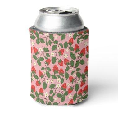 Summer Vintage Pink Strawberry Blank  Can Cooler