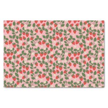 Summer Vintage Pink Strawberry Boho  Tissue Paper