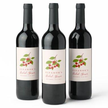 Summer Vintage Red Cherries Custom  Wine Label