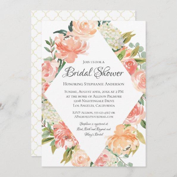 Summer Watercolor Floral Medley Bridal Shower Invitations