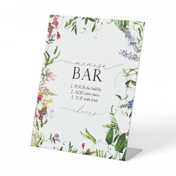 Summer Wildflower  Mimosa Bar Pedestal Sign