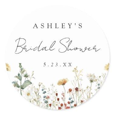 Summer Wildflower Field  Classic Round Sticker