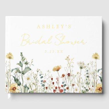 Summer Wildflower Field  Foil Guest Book